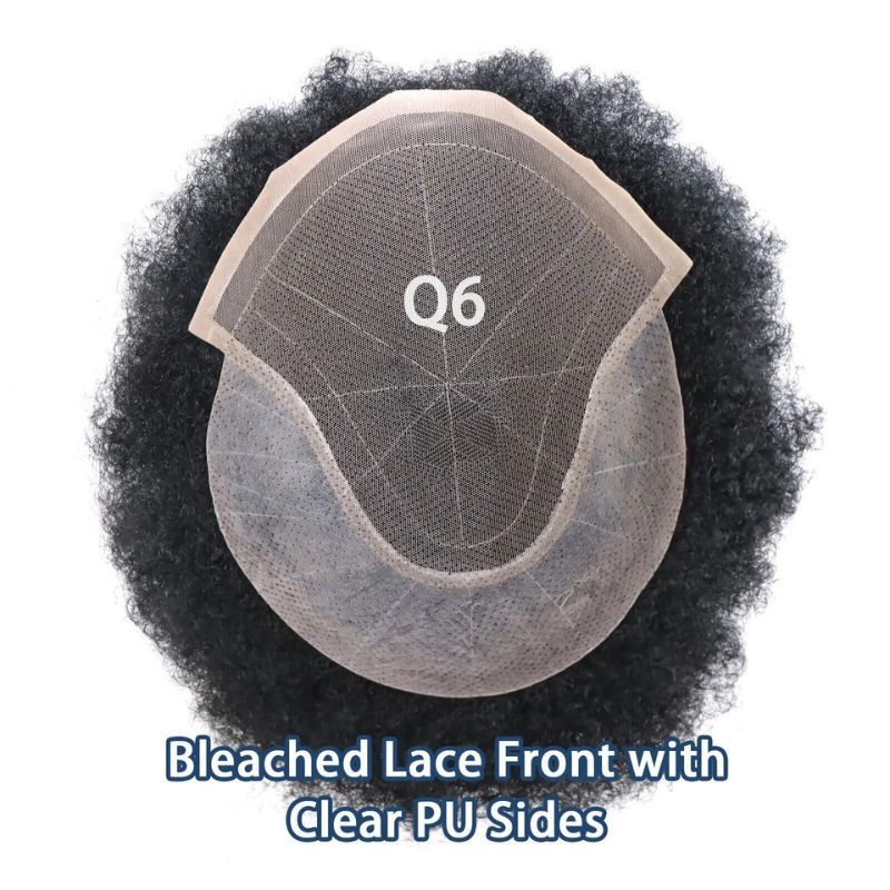 Men's Hair Afro Men's Toupee Wig 360 Wave Hairpiece 100% Human Hair Replacement Toupee for African American 10x8 Base Size 1B Color