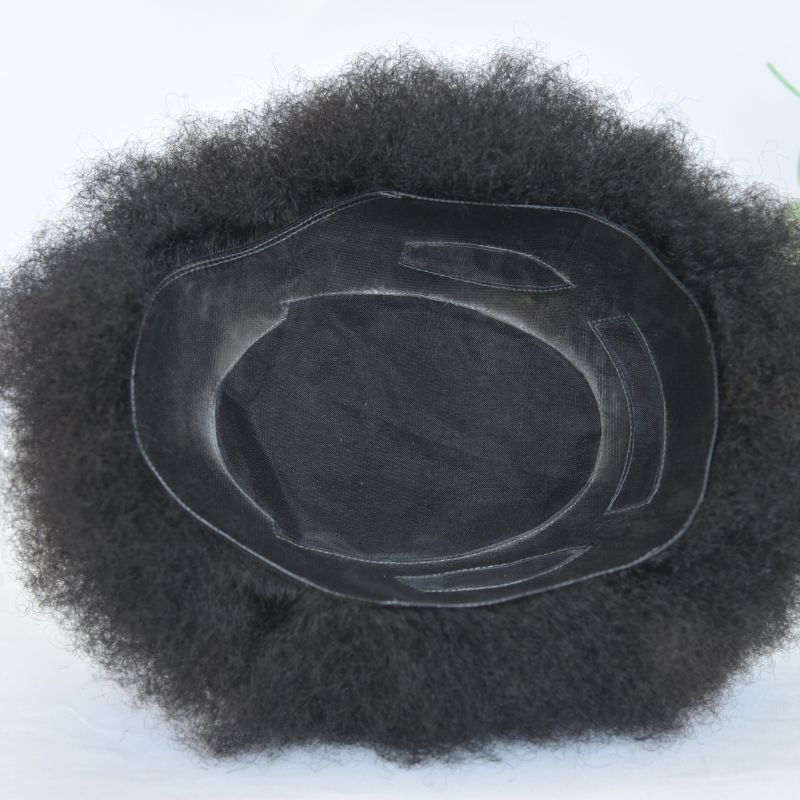 Afro Kinky Curly Men Toupee for Black Men Human Hair Toupee for Men Australia Base Mono with PU 8x10inch Hair System 150% Density