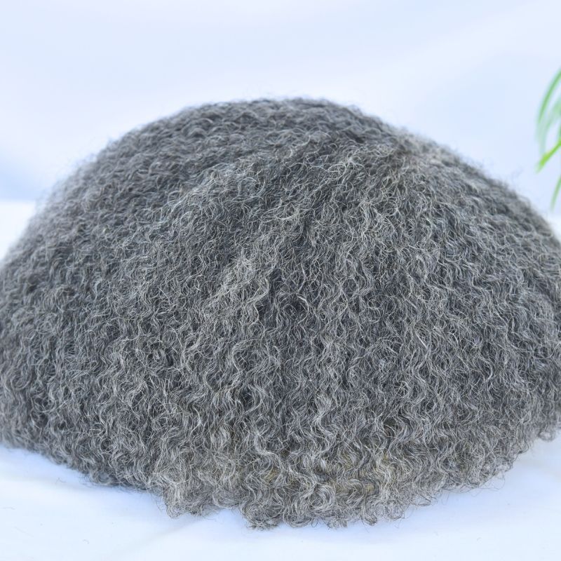 Voloria Hair Toupee For Men Human Hair Mens Wigs Hairstyles 360 Men Wave Swiss Full Lace Toupee 1B50 Grey Hair 8x10inch Hair System Afro Cruly