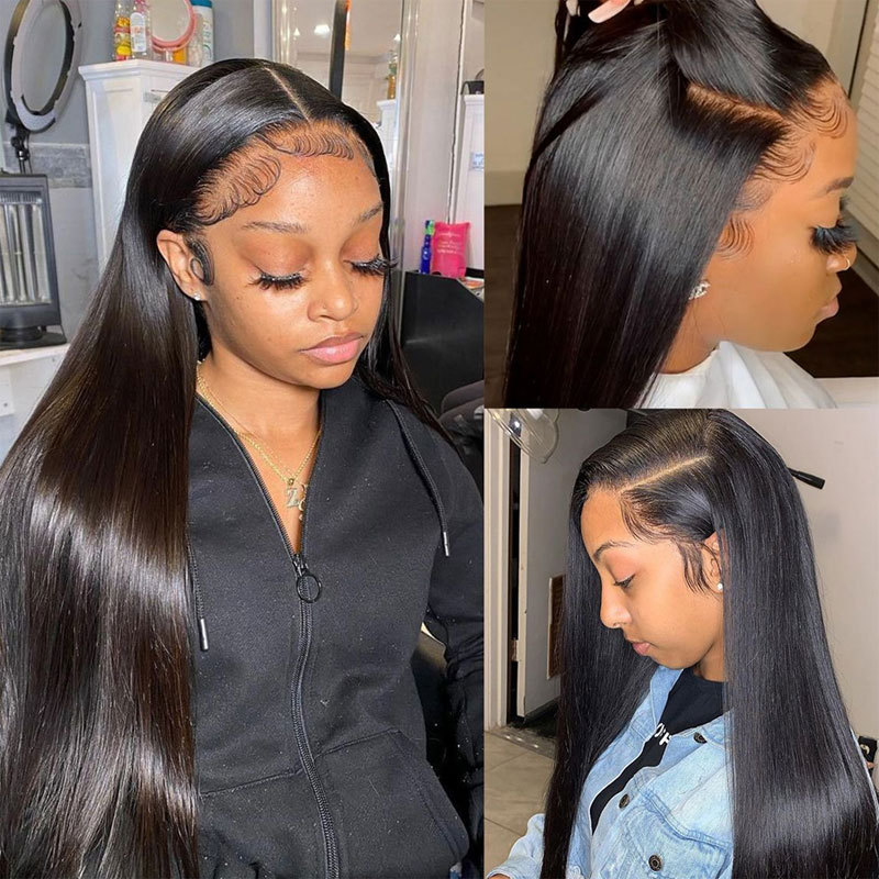 Straight Brazilian Remy Human Hair Wig for Women - Full Lace Base, Pre-Plucked Hairline, Glueless