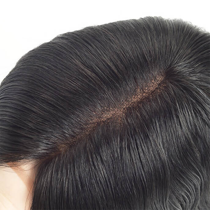 Q6 Human Hair Toupee for Men - Thin Skin + French Lace Base Hair Replacement System