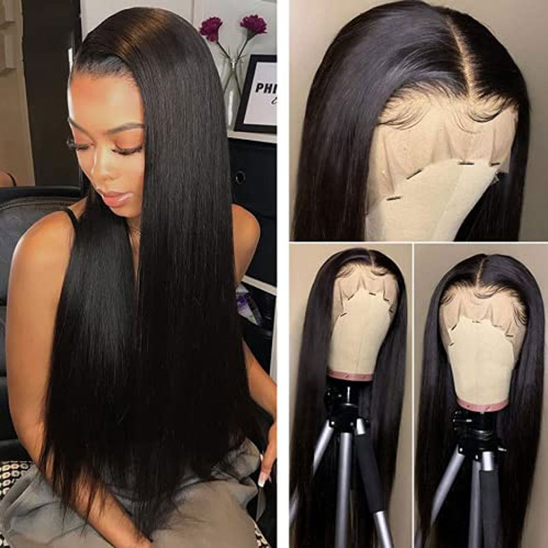 Straight Brazilian Remy Human Hair Lace Frontal - 13x6 in, 130% Density, Pre-Plucked Hairline, Glueless