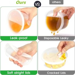 Microwavable 100% Leakproof Plastic food Container PP Soup Cup storage Deli Containers With Lids