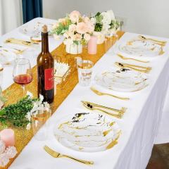 7.5" 10.25" Dinner Dessert Plate plastic marble plates Dinnerware set