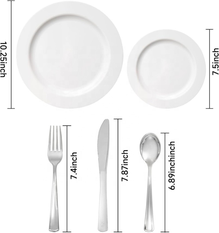 6" , 7.5" , 9" , 10.25" Plastic Dinner Plate Dinnerware set