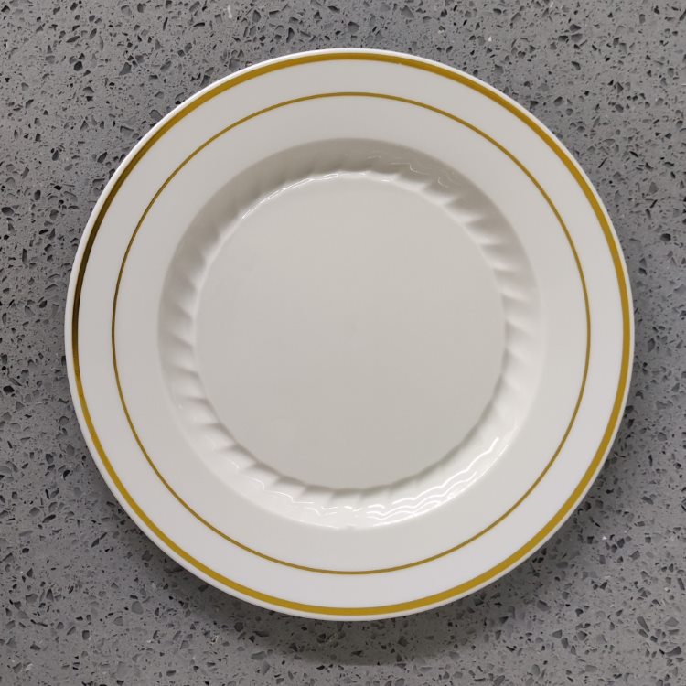 7.5",10.25" Gold Silver Rose Rims plastic disposable party dinner plates bulk tableware wholesale