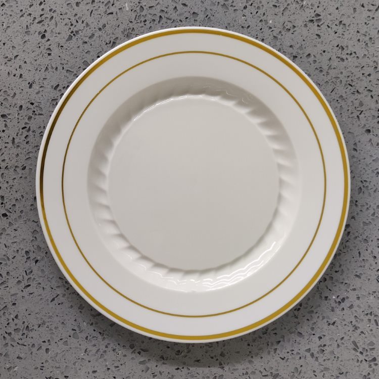 7.5",10.25" Gold Silver Rose Rims plastic disposable party dinner plates bulk tableware wholesale