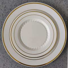 7.5",10.25" Gold Silver Rose Rims plastic disposable party dinner plates bulk tableware wholesale