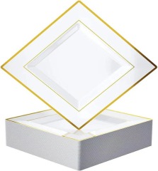6", 7.5", 9", 10.25" gold/silver Dinnerware set