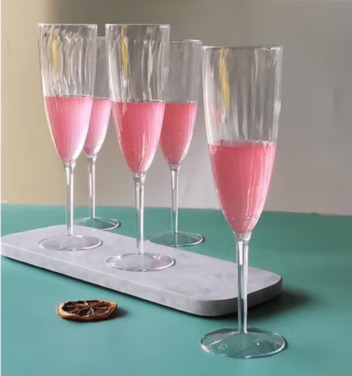 5 oz,2.5 oz Plastic Champagne Flute