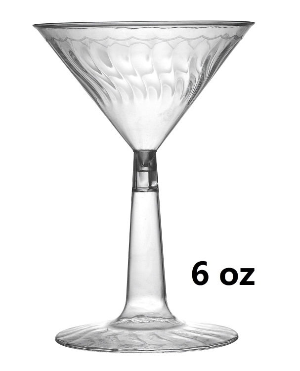 6 oz, 12 oz Plastic Martini Glass