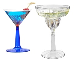 6 oz, 12 oz Plastic Martini Glass