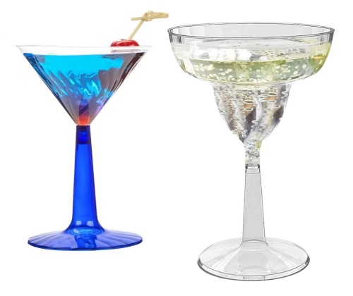 6 oz, 12 oz Plastic Martini Glass