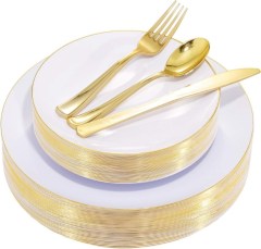 7.5" 10.25" Dinner Dessert Plate plastic marble plates Dinnerware set
