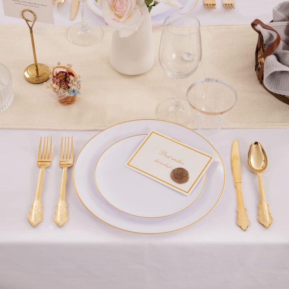 7.5" 10.25" Dinner Dessert Plate plastic marble plates Dinnerware set
