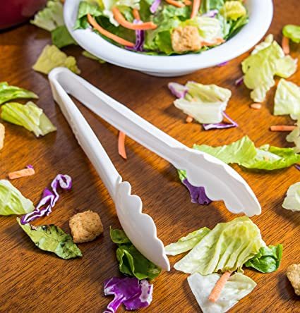 7" , 9" ,12" Heavy Duty Plastic Scalloped Buffet Serving Tongs