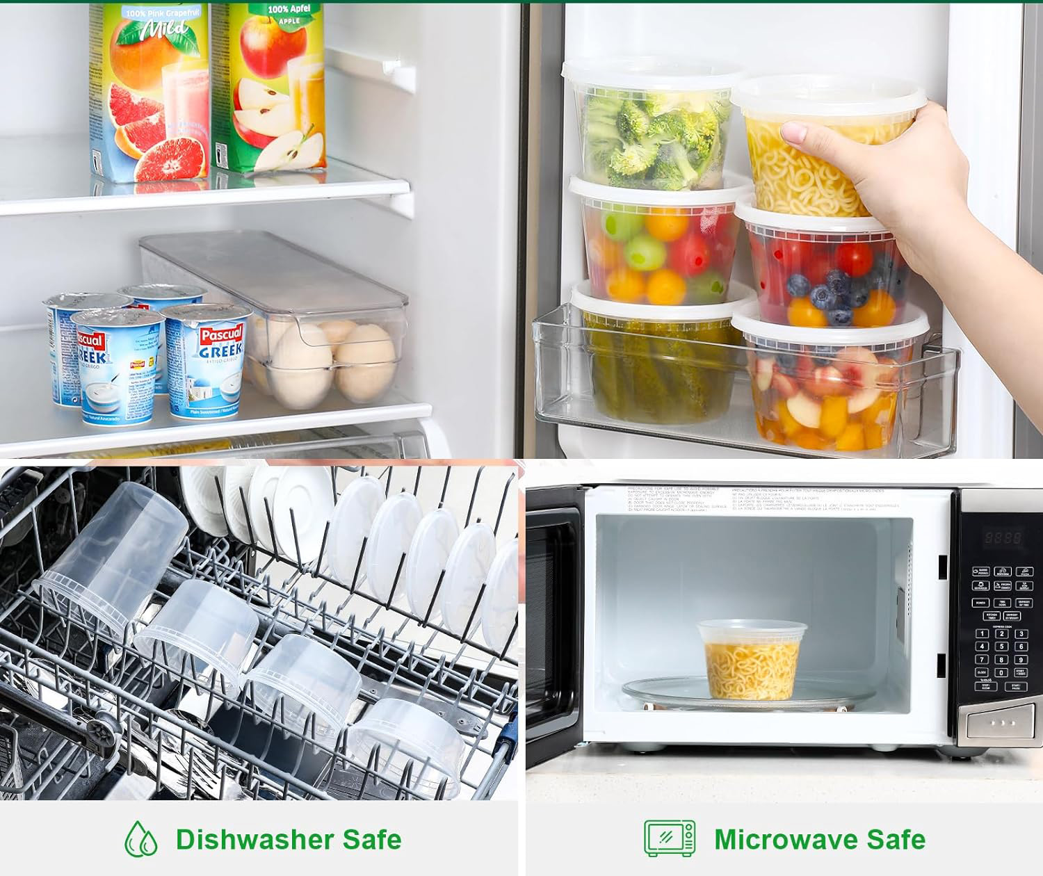 8oz,12oz,16oz,24oz,32oz Deli Plastic Food Storage Containers with Lids,Deli Containers
