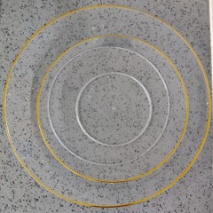 Wholesale Clear Gold rim trim Plates Weeding Decor plastic disposable Dish Dinner Charger Plate Tableware sets
