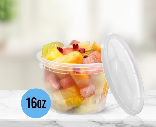Wholesale 16 oz plastic deli food container with lids