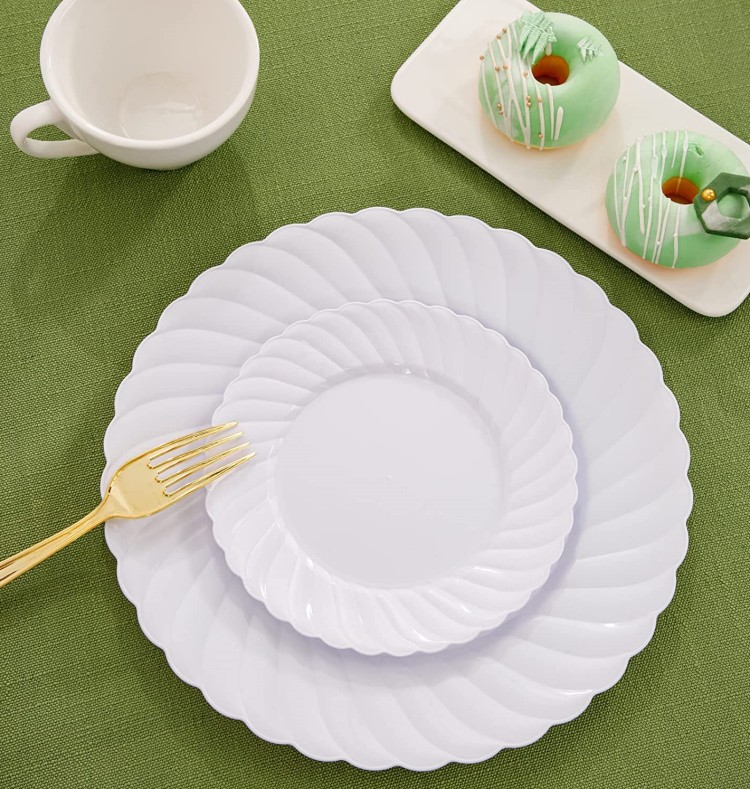 Wedding Event 6'' 7.5'' 9 '' 10.25 '' cheap plastic PS Dishes and Plates for Restaurant Wedding Party