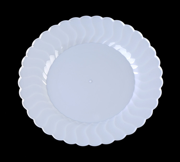 Transparent custom clear Plastic round charger plates for wedding decoration and banquet