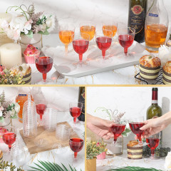 PS Round 5 oz Clear Disposable Plastic Wine Beer Tea Cups Goblet