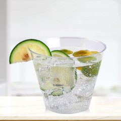 9 oz PS Hard Disposable Plastic Wine Beer Transparent Glasses Cups for Party Wedding