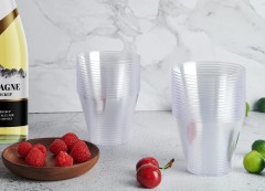 9 oz PS Hard Disposable Plastic Wine Beer Transparent Glasses Cups for Party Wedding