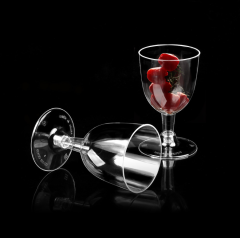 PS Round 5 oz Clear Disposable Plastic Wine Beer Tea Cups Goblet