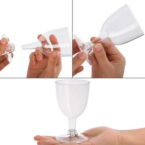 PS Round 5 oz Clear Disposable Plastic Wine Beer Tea Cups Goblet