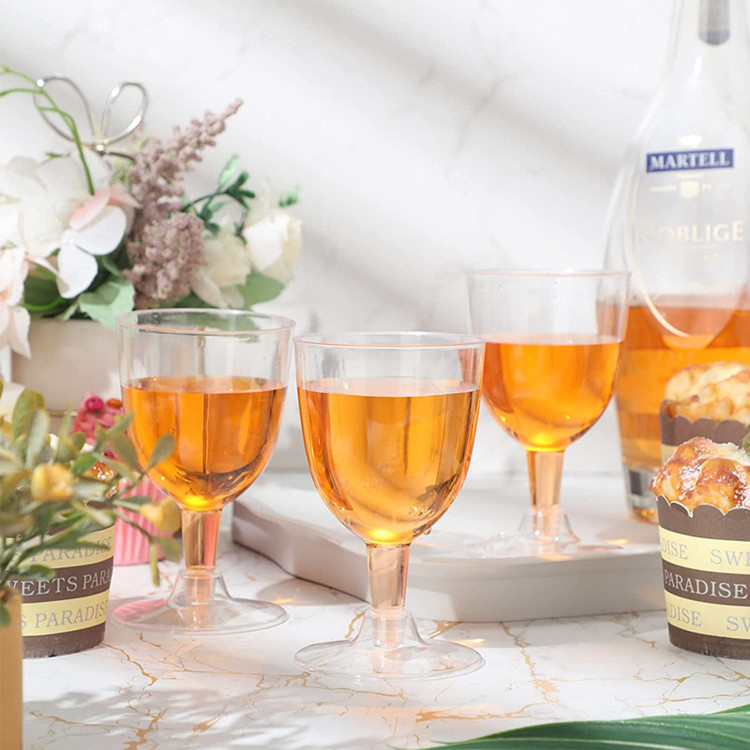 Plastic Disposable Wine Glasses Drink Ware Recycle Red Wine Water Champagne Glass Goblet Cups