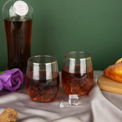 Unbreakable Plastic Wine Glasses Stemless, 12 Oz Heavy Duty Clear Drinking Glasses Wine Cups, Disposable & Reusable for Champagne, Dessert, Food Samples, Catering, Weddings