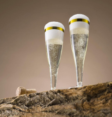 Gold Rimmed Plastic Champagne Flutes 5 Oz Clear Plastic Toasting Glasses Fancy Disposable Wedding Party Cocktail Cups