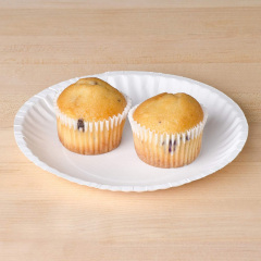 White Disposable Paper Plates Natural Biodegradable Eco-Friendly