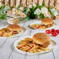 White Disposable Paper Plates Natural Biodegradable Eco-Friendly