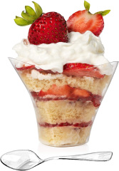 Mini Swirl Triangle Dessert Cups with Spoon For Serving Dessert, Fruits & Mini Appetizer, Sampling Tasting Cups