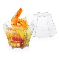 70 ml Mini Parfaits Dessert Cups with Spoons, 2.5 oz Clear Small Serving Bowl for Tasting Party Desserts Appetizers(Flower Shape)