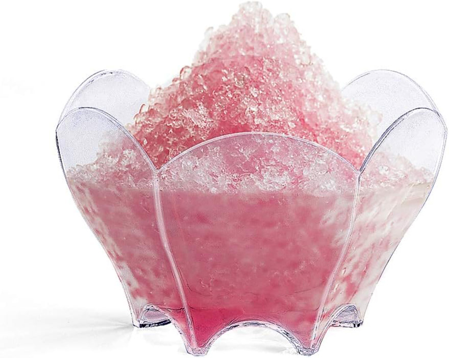 70 ml Mini Parfaits Dessert Cups with Spoons, 2.5 oz Clear Small Serving Bowl for Tasting Party Desserts Appetizers(Flower Shape)