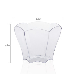 70 ml Mini Parfaits Dessert Cups with Spoons, 2.5 oz Clear Small Serving Bowl for Tasting Party Desserts Appetizers(Flower Shape)