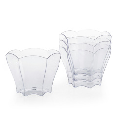 70 ml Mini Parfaits Dessert Cups with Spoons, 2.5 oz Clear Small Serving Bowl for Tasting Party Desserts Appetizers(Flower Shape)