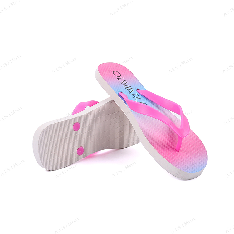 Wholesale Custom Personalised Unisex Summer Soft EVA Pink Straps Women Flip Flops