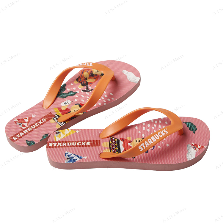 New Cute Printing Soft Rubber Bear Family Flip Flop For Girl With Fashion
