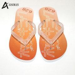 Fashion Style flip flops with sand imprint logo EVA Custom slippers