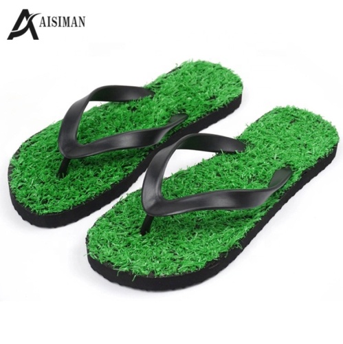 Latest Custom Logo Slippers Fact OEM Print Shoes Men and Women's Grass Flip Flops
