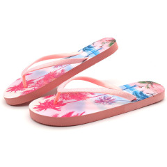 Rubber promotional beach flip flops for girls fashion slippers with glitter straps women