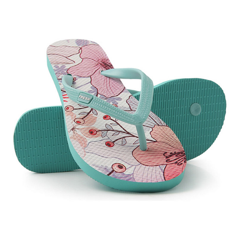 High quality rubber slippers digital printed flip flops for women