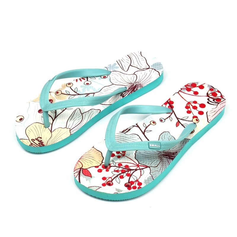 High quality rubber slippers digital printed flip flops for women