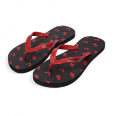 Mens slippers balck color rubber flip flops for men with customized logo