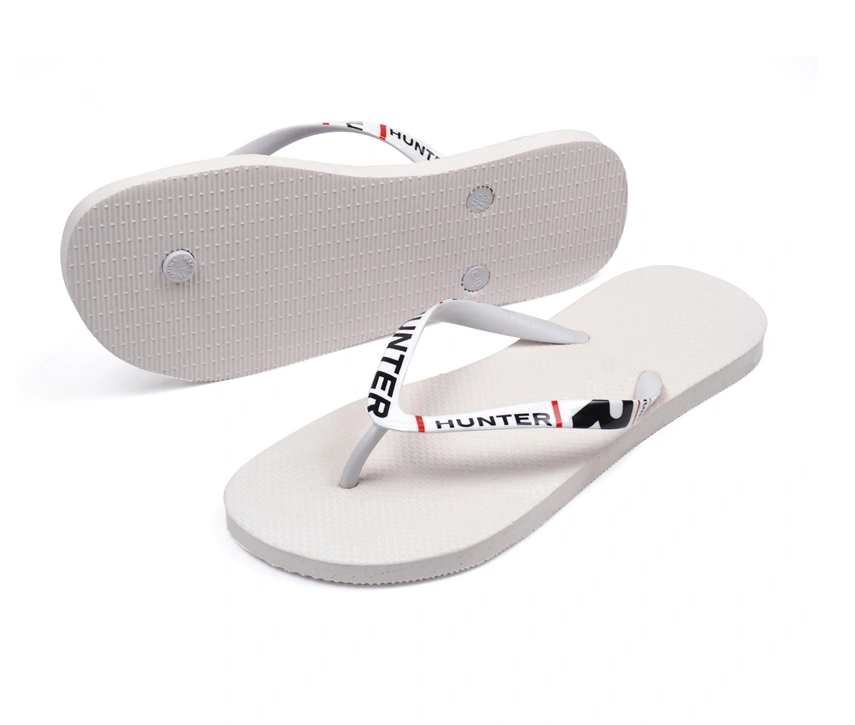 White mens slippers with printed straps spa hotel flip flops slippers