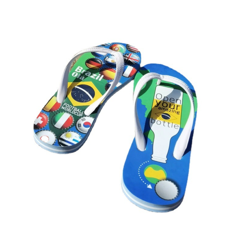 Wholesale Pvc Flip Flop With Bottle Opener Print Slippers Custom Man Summer Eva Slipper Bathroom Shower Slippers Flip Flops